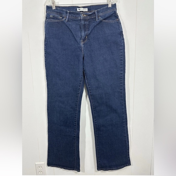 Levis 512 Perfectly Slimming Boot Cut Jeans Women's 12 Dark Wash Denim - Picture 1 of 13